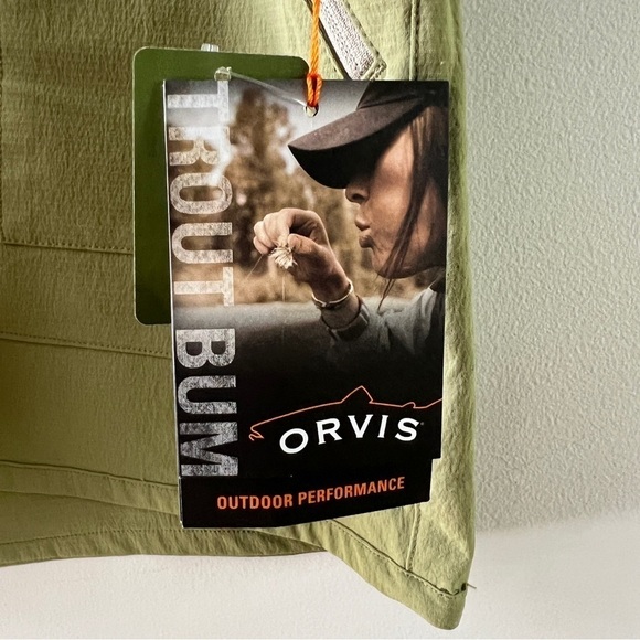 Orvis Trout Bum Rowing Shorts UPF 50 Quick  Dry Outdoor Sports Sage - Picture 2 of 5